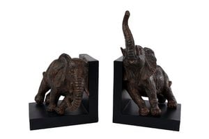 Bookend Elephant brown s2 polystone 31x205x25cm