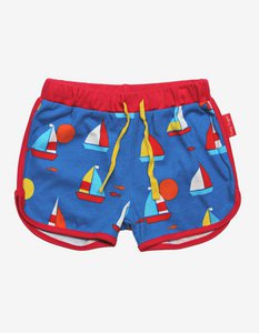 Bio-Baumwoll Kinder Shorts mit Segelboot-Druck