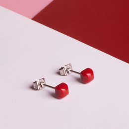 Sæt med 3 øreringe med sten • Genbrugsglas & rustfrit stål • 20 farver