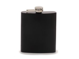 Metal hip flask, black, 200ml