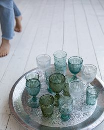 Diamond wine glass large, blue