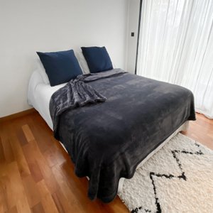 Fleecedeken 220x240cm 760g/m² - Gezellig antraciet