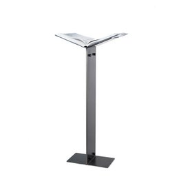 Straight high blue steel bookend with a modern, minimalist design.
