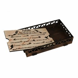 Plateau de mangeoire à oiseaux en bois monté sur garde-corps, mangeoire à oiseaux à plateau de plate-forme en cèdre, décoration de jardin de patio de garde-corps extérieurs pour cour