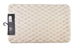  Cream-colored bathroom rug with a textured honeycomb pattern, measuring 50x80cm.