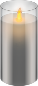 LED-Kerze aus Silberglas 17 cm