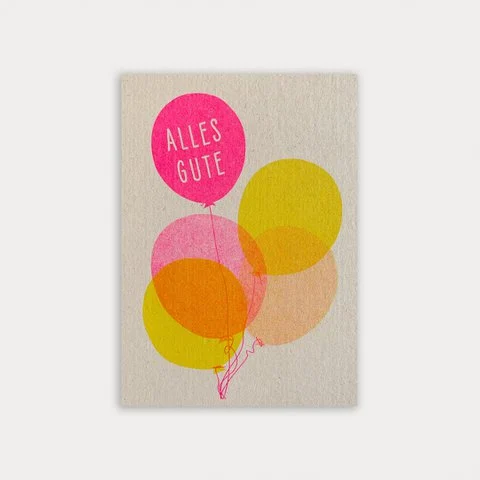 Postcard / Balloons / All the best / Eco paper