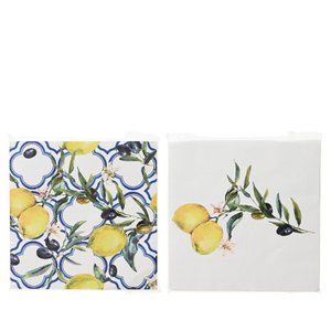 Napkins Lemon 34x34cm 2 assorted