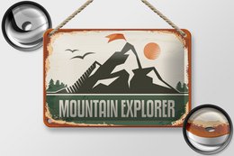 Tin Sign Retro 18x12cm Mountain Explorer Decoration