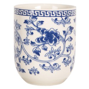 Becher 100 ml Beige Blue Porzellan Tee Tasse