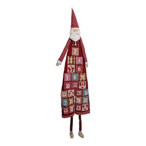Adventskalender Kerstman van pluche/textiel, 180cm