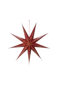 Christmas Star Paper Overall Print Dark Red 110cm