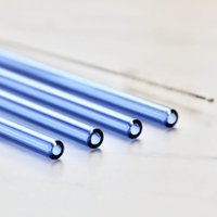 Blue Borosilicate Glass Straws - 4packs (Christmas Edition)