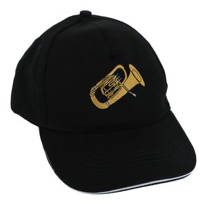 Baseball cap with embroidered tuba