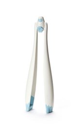  Ototo Bigfoot - salad cutlery, serving spoons, white and blue color, plastic material, unique bigfoot-shaped design.