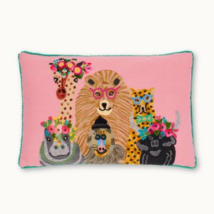Kussenhoes wilde dieren roze