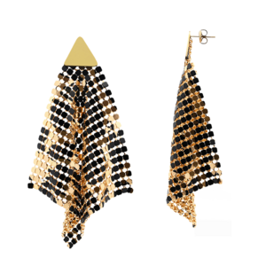 Spotted Grid Sequin Tassel Earrings