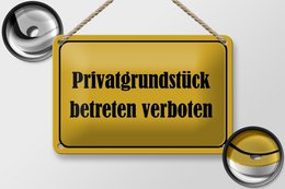 Tin sign notice 18x12cm enter private property decoration