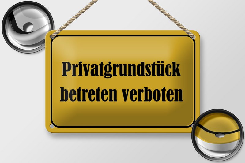 Tin sign notice 18x12cm enter private property decoration