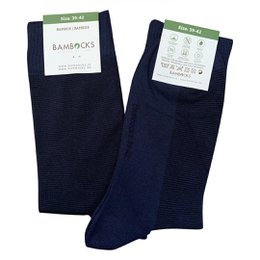 Bambocks Bambusstrømper 4-par stribet sort/blå