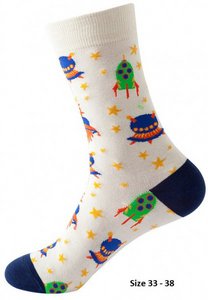 X -J4.2 Sok19 Socken Raumschiff Größe 33 - 38 für Kinder