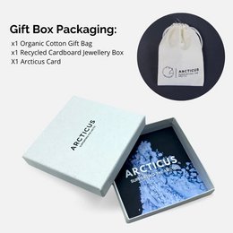 Elegant gift box packaging set including a recycled cardboard jewelry box, organic cotton gift bag, and attractive outer box. Suitable for a variety of gifts.