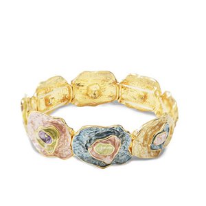 Drei Schicht emailliertes geometrisches elastisches Armband