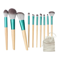 green-goose Make Up Brush Set with Bag - 10 Pieces