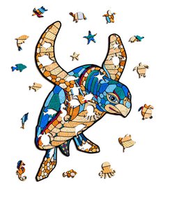 Eco Wood Art (EWA) Wooden jigsaw puzzle turtle/ turtle size L, 2239, 54.8x38.8x0.5 cm