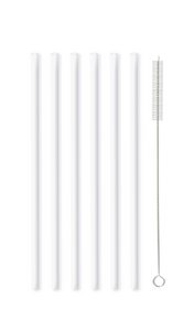 SET mit 6 Glasstrohhalmen weiß 20 cm AMO 6612