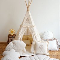 “Boho” Teepee Tent with Frills and Embroidery