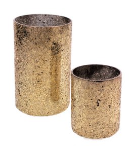 Windlicht Goldfarbe S/2