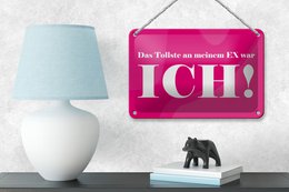 Tin sign saying 18x12cm The greatest thing about my ex decoration