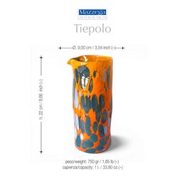 1 Caraffa Tiepolo in vetro di Murano, realizzata nell'isola di Murano, soffiata e lavorata a mano da maestri Vetrai - SPECIAL EDITION - 1000 ml.