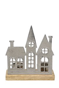 Häuserreihe m. Teelichthalter