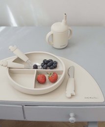 Piastra a ventosa divisa in silicone - Beige ostrica