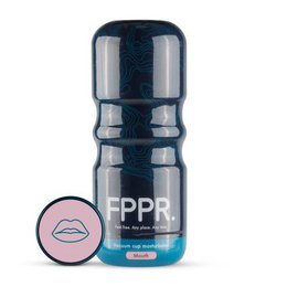 A pink and black cylindrical masturbator product with the FPPR brand name.