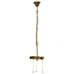 Cord pendant Necklace Tiffany Brown Ø 19x160 cm E27/3x60W, a pendant lighting fixture with a brown cord and a Tiffany-style glass shade, measuring 19 cm in diameter and 160 cm in length, with an E27 socket and a 3x60W power rating.