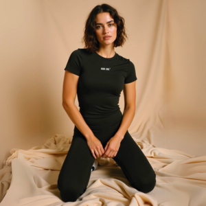 Slim Statement T-Shirt "Good Girl Bad Habits" Weiss