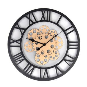 KLOK 50CM METAAL ZWART GOUD HH2365830 NO11