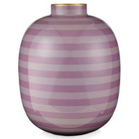 Vase Metal Stripes Lilac 32cm