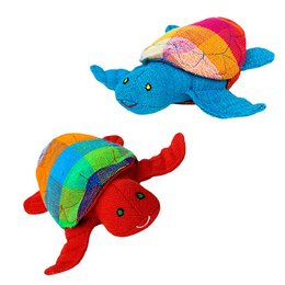 Soft, colorful plush baby turtle toy with a vibrant rainbow shell. Ideal for young children to play with and cuddle.
