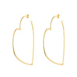 Creole heart, 60mm, 18K yellow gold plated