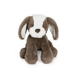  Brown and white plush dog toy, soft fabric, floppy ears, cute puppy design, 31cm stuffed animal.