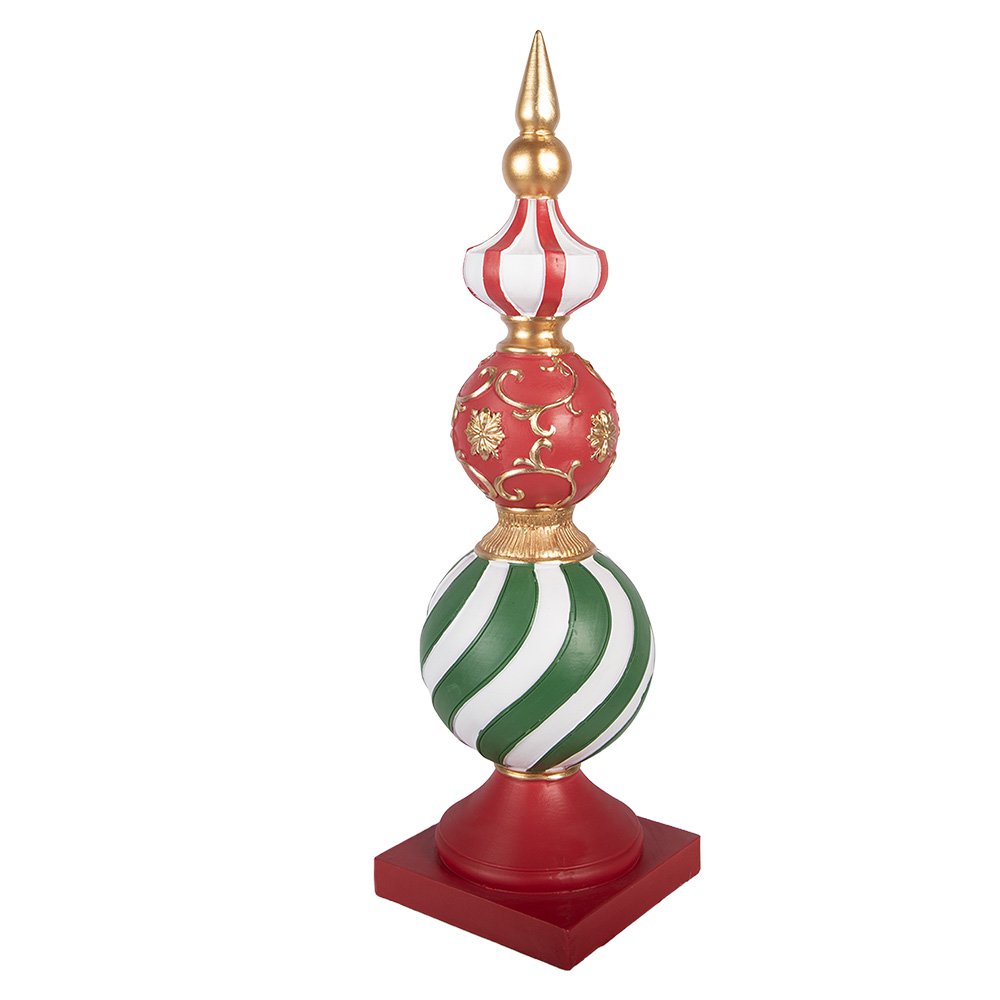 Kerstdecoratie Beeld Kerstbal 16x16x56 cm Rood Kunststof