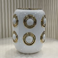 Goldene 2-Kreis-Vase (CV11617-9WIT)