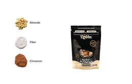 Roasted almonds with a sweet and savory flavor, packaged in a resealable bag for freshness.