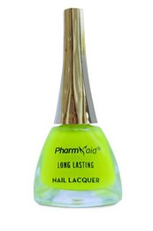 A vibrant green nail lacquer bottle with a long, tapered shape. The label indicates the product is "Nail Lacquer 11ml No: 71" from the Propin Color brand.