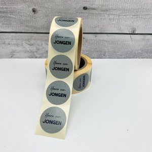 Stickers 'hooray a boy' on a roll of 500 pieces