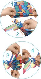 Easy creation, Folding fans "Exotic birds"